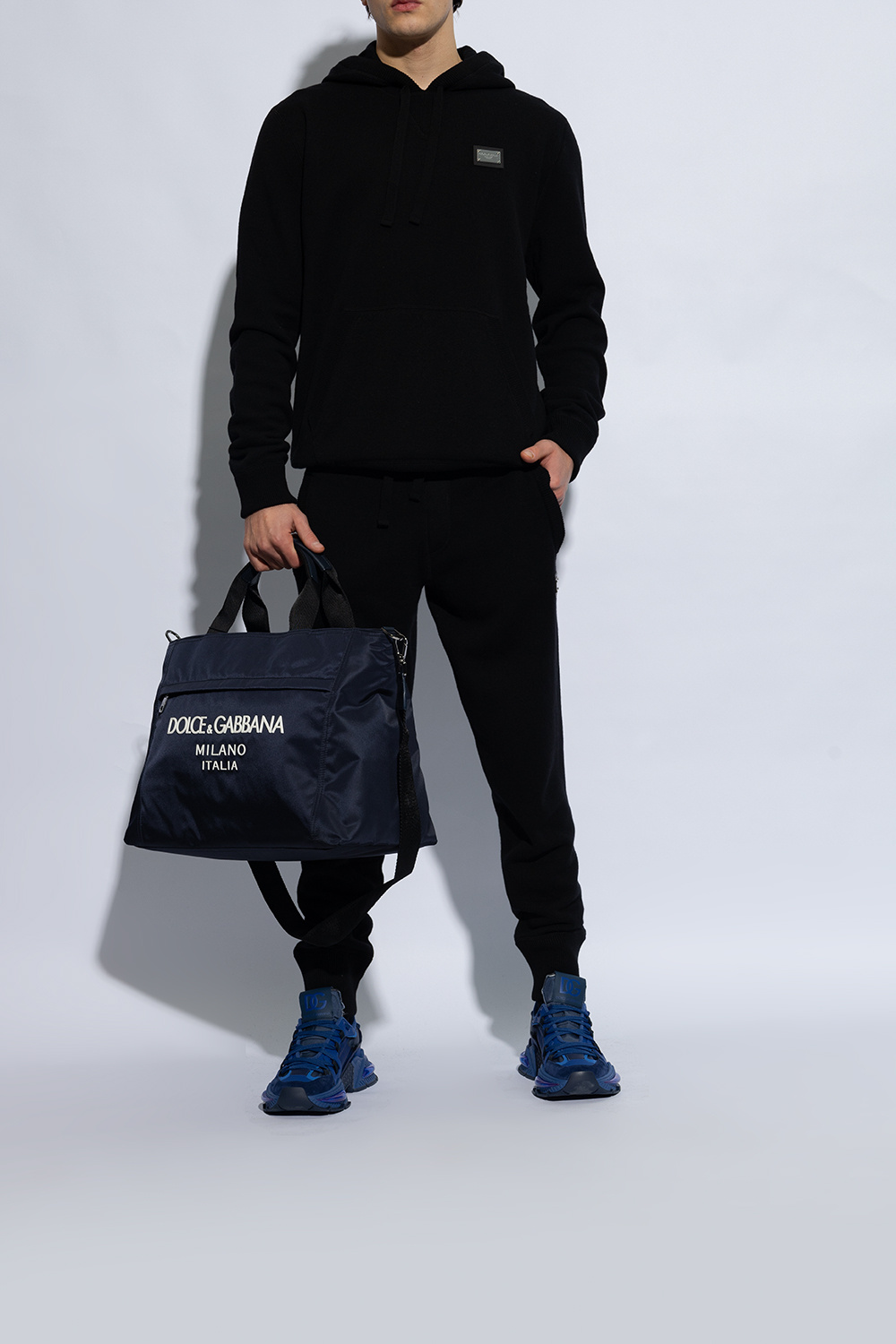 dolce gabbana logo patch puffer jacket item